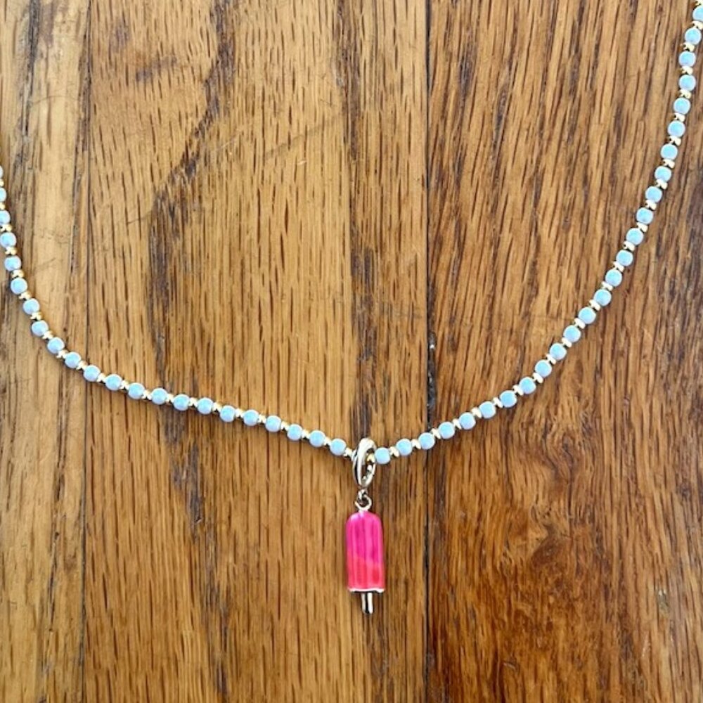 Gorjana Poppy Pearl Necklace and Popsicle Charm